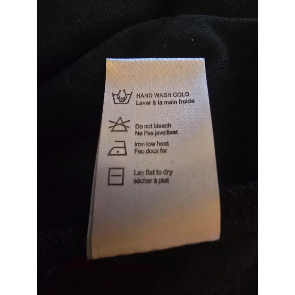 NWT Chaser Black Lightweight Pullover Hoodie Raw Hem Kangaroo Pocket Small - Picture 7 of 7